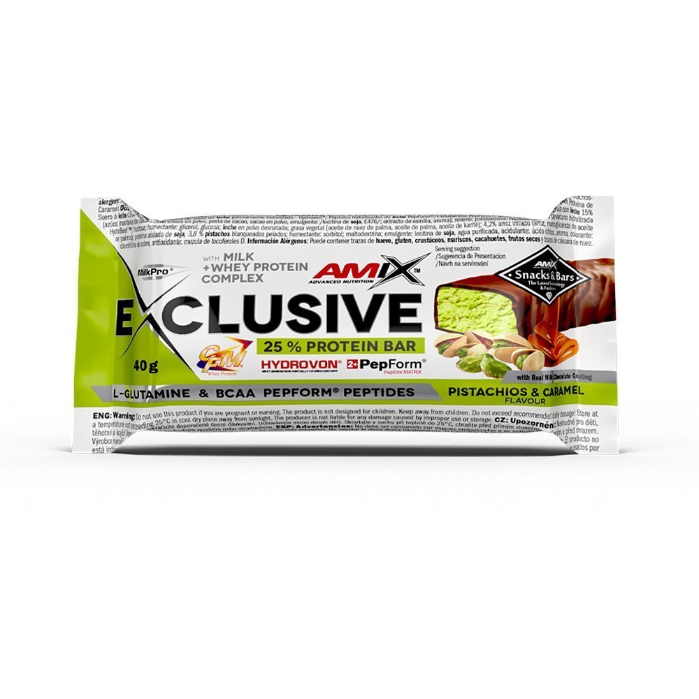Amix Exclusive Protein Bar - 40g - Pistachios Caramel